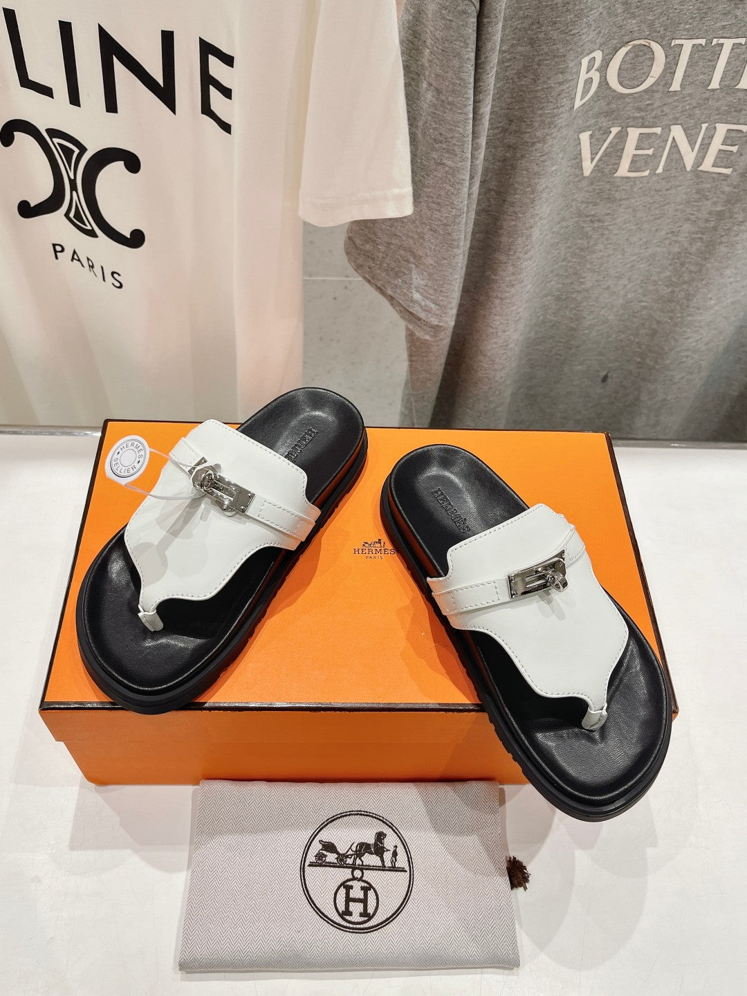 EMPIRE SANDAL BLACK MIX WHITE CALFSKIN、mysite、Cacoeks