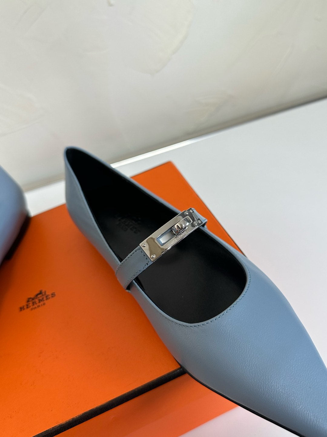 KIARA FLAT PUMP IN CERULEAN BLUE CALFSKIN、mysite、Cacoeks