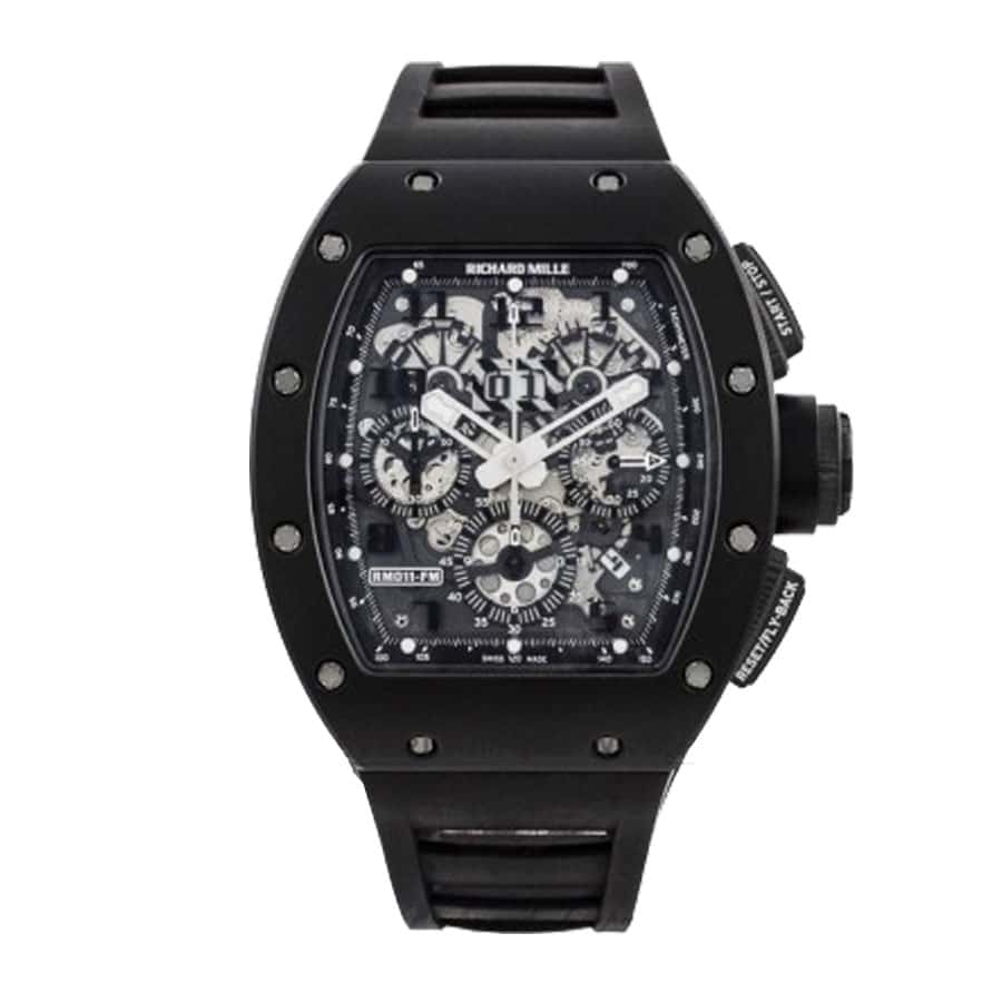 richard mille rm011 fm black phantom carbon fiber skeleton dial replica