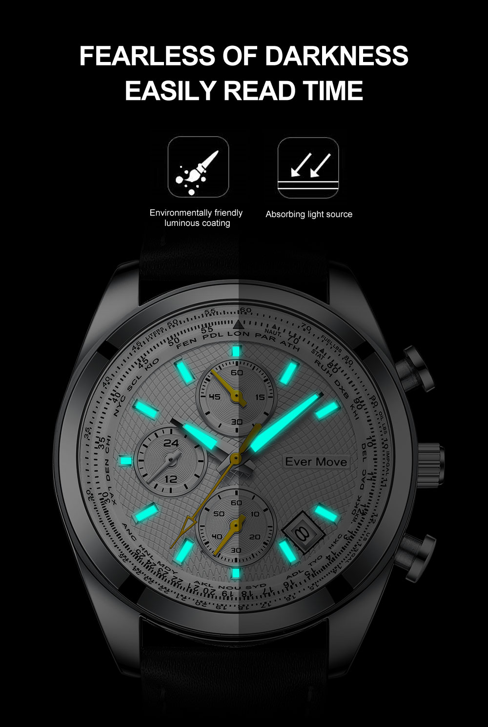 2022 best popular Luxury Men's Mul-tifunction Quartz Watch Men's High Grade watch leather strap