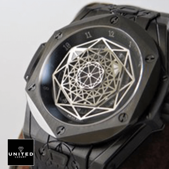 Hublot Big Bang All Black White Dial Replica front view white background