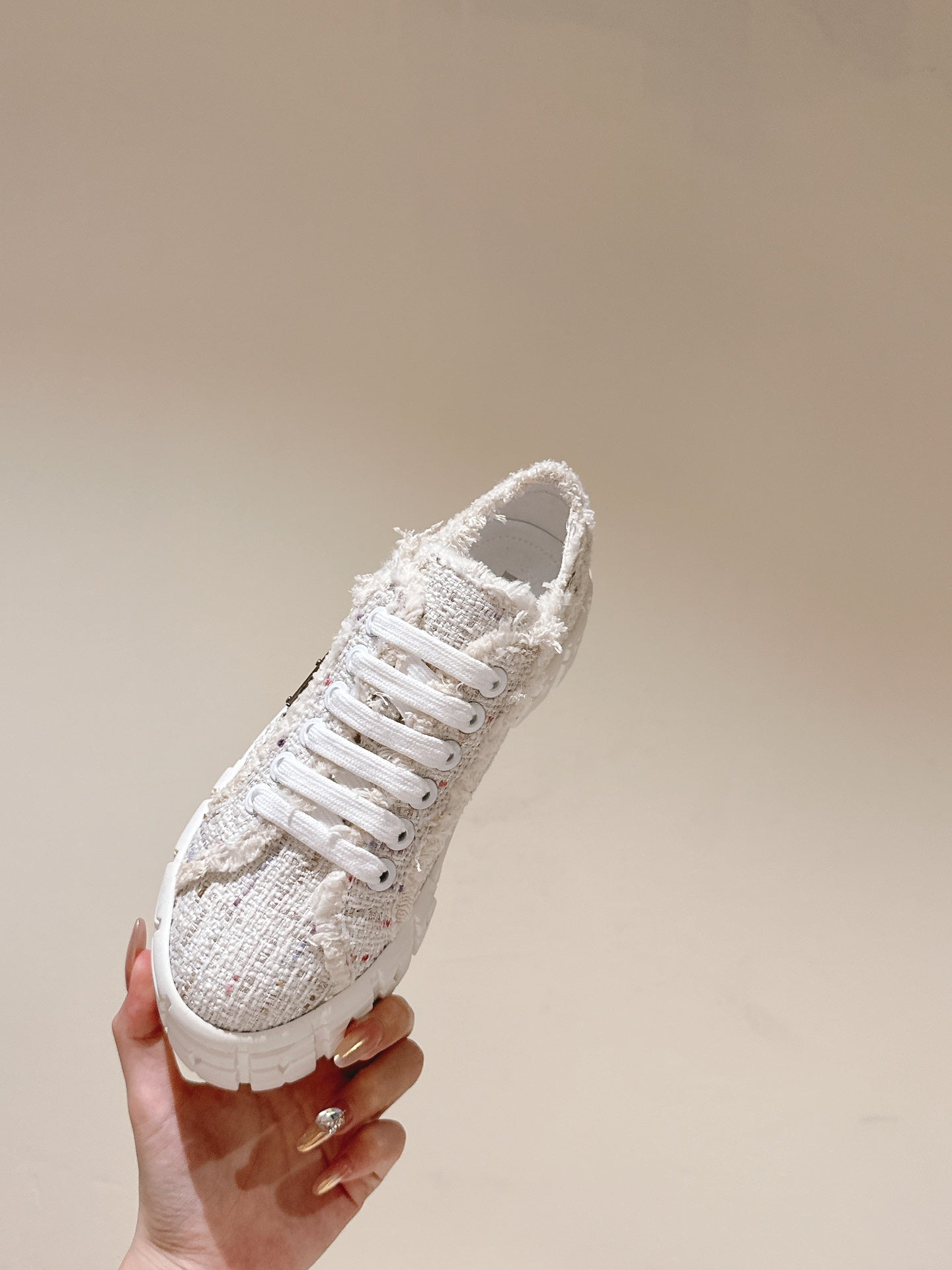 PRA DOUBLE WHEEL RE-NYLON GABARDINE SNEAKERS BEIGE FABRIC、mysite、Cacoeks