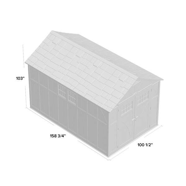 Tremont 8' wide x 13' deep plastic storage shed