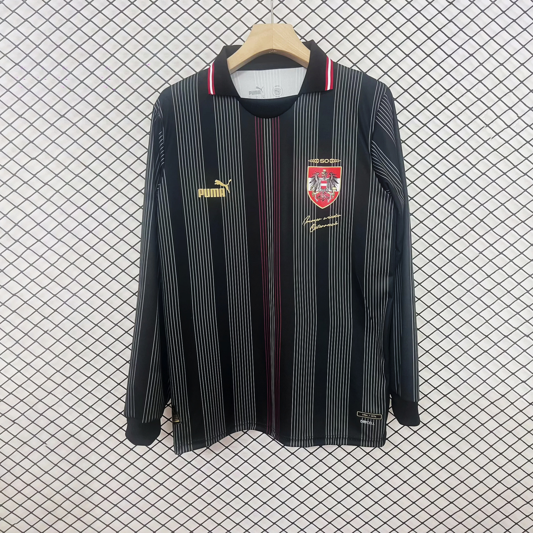 ManixJersey.com | Austria 2024 50th Anniversary Long Sleeves Jersey - Fans Version -Customize Name, Number and Patch | Worldwide Shipping