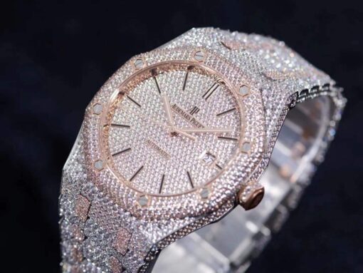 Audemars Piguet Royal Oak Selfwinding 15400SR.OO.1220SR.01 Iced Out Replica-fasswatch