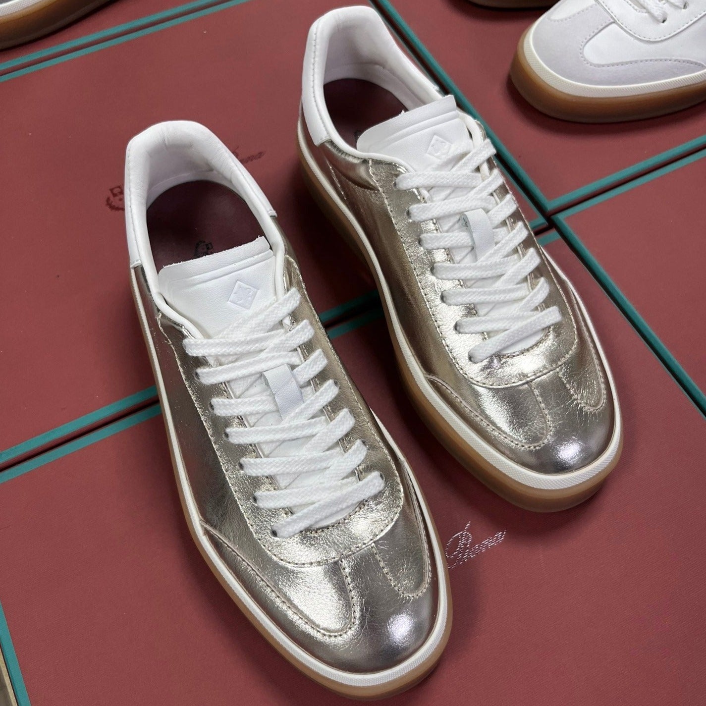 LP TENNIS WALK SNEAKERS SILVER CALFSKIN、mysite、Cacoeks