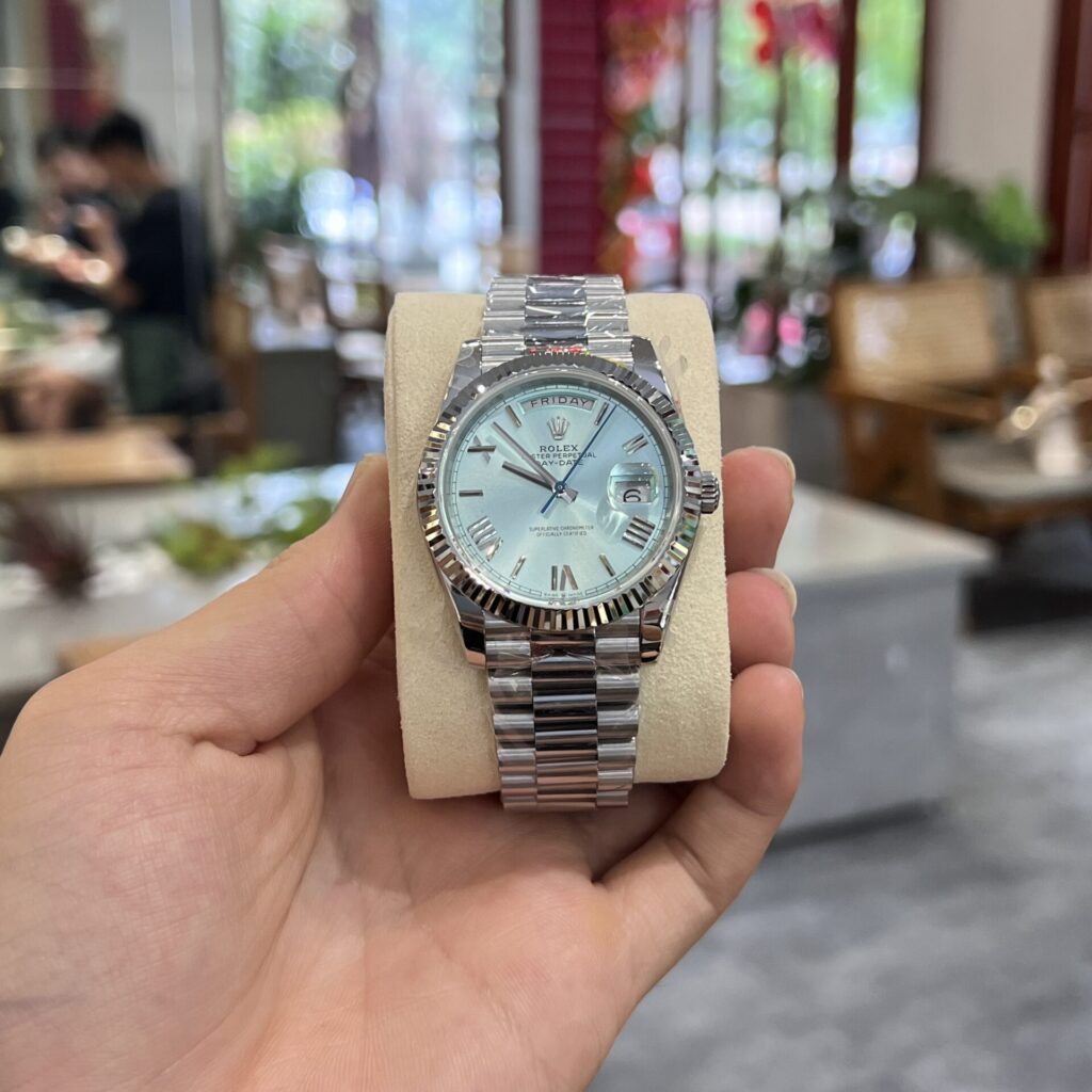 Đồng Hồ Rolex Day-Date 228236 Mặt Xanh Băng Nhà Máy GM 40mm (6)