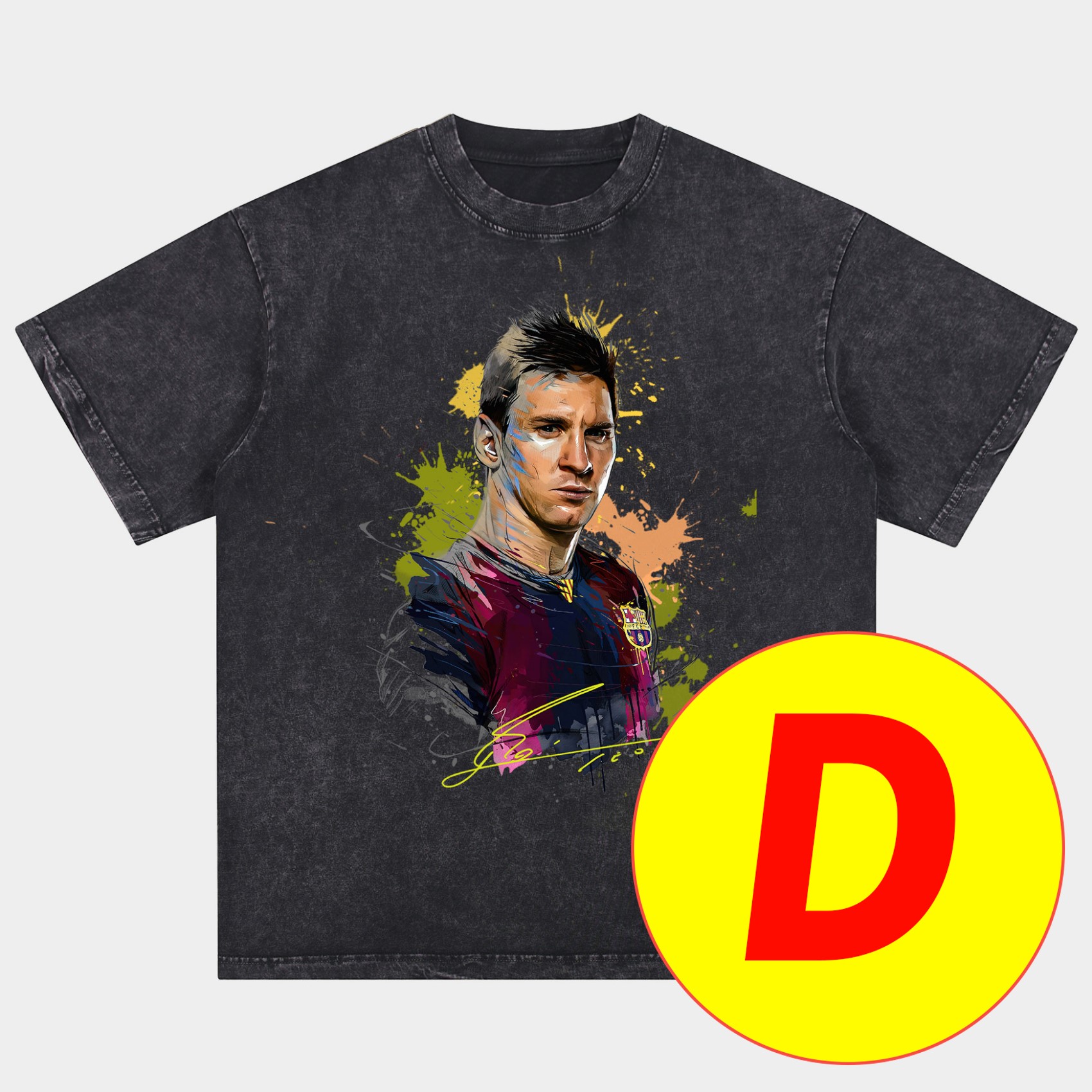 UltraTrikot-Messi GOAT Argentina Barcelona INT M.A.M Oversized Washed T-Shirt