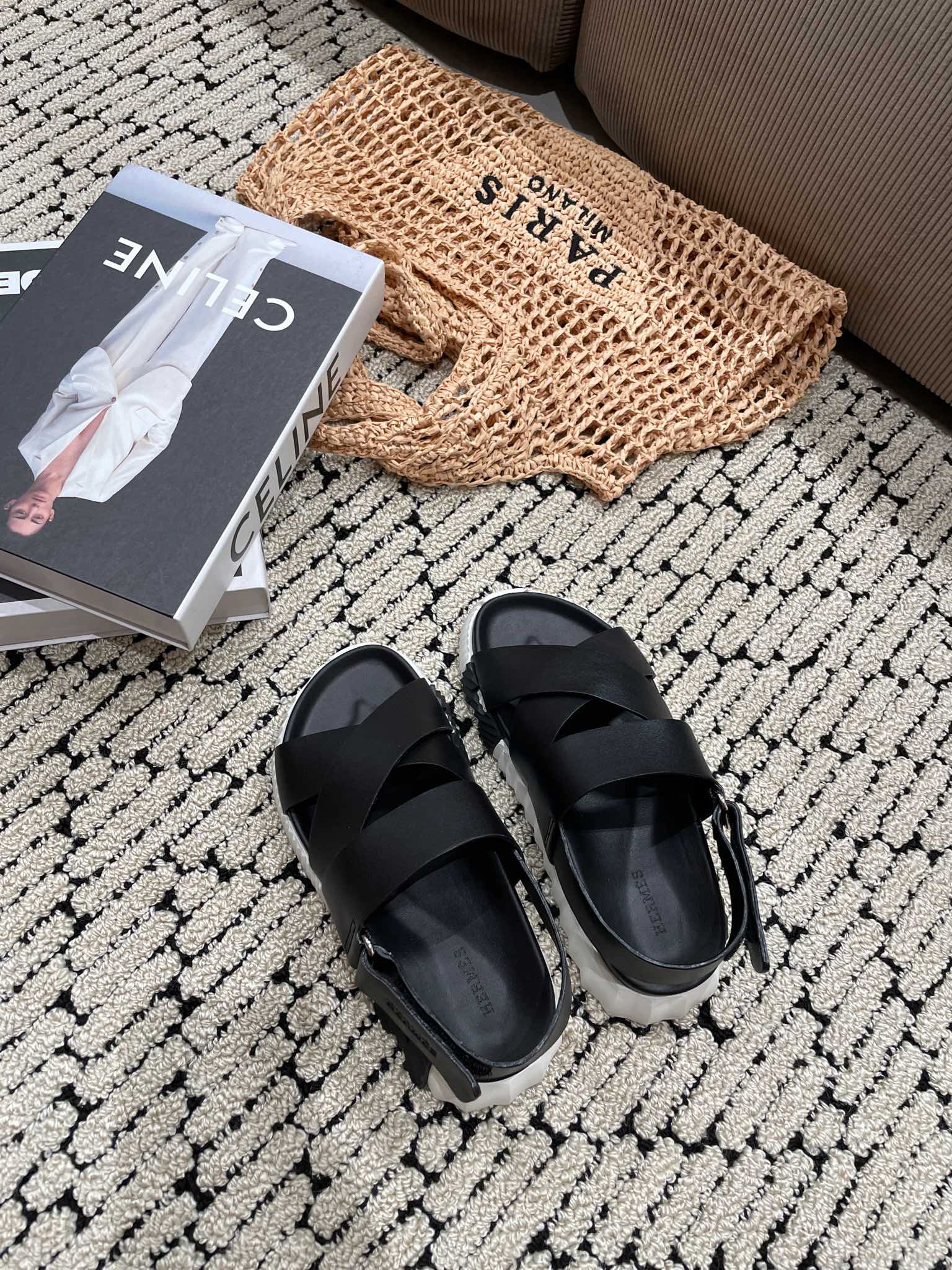 ELECTRIC SANDAL BLACK CALFSKIN、mysite、Cacoeks