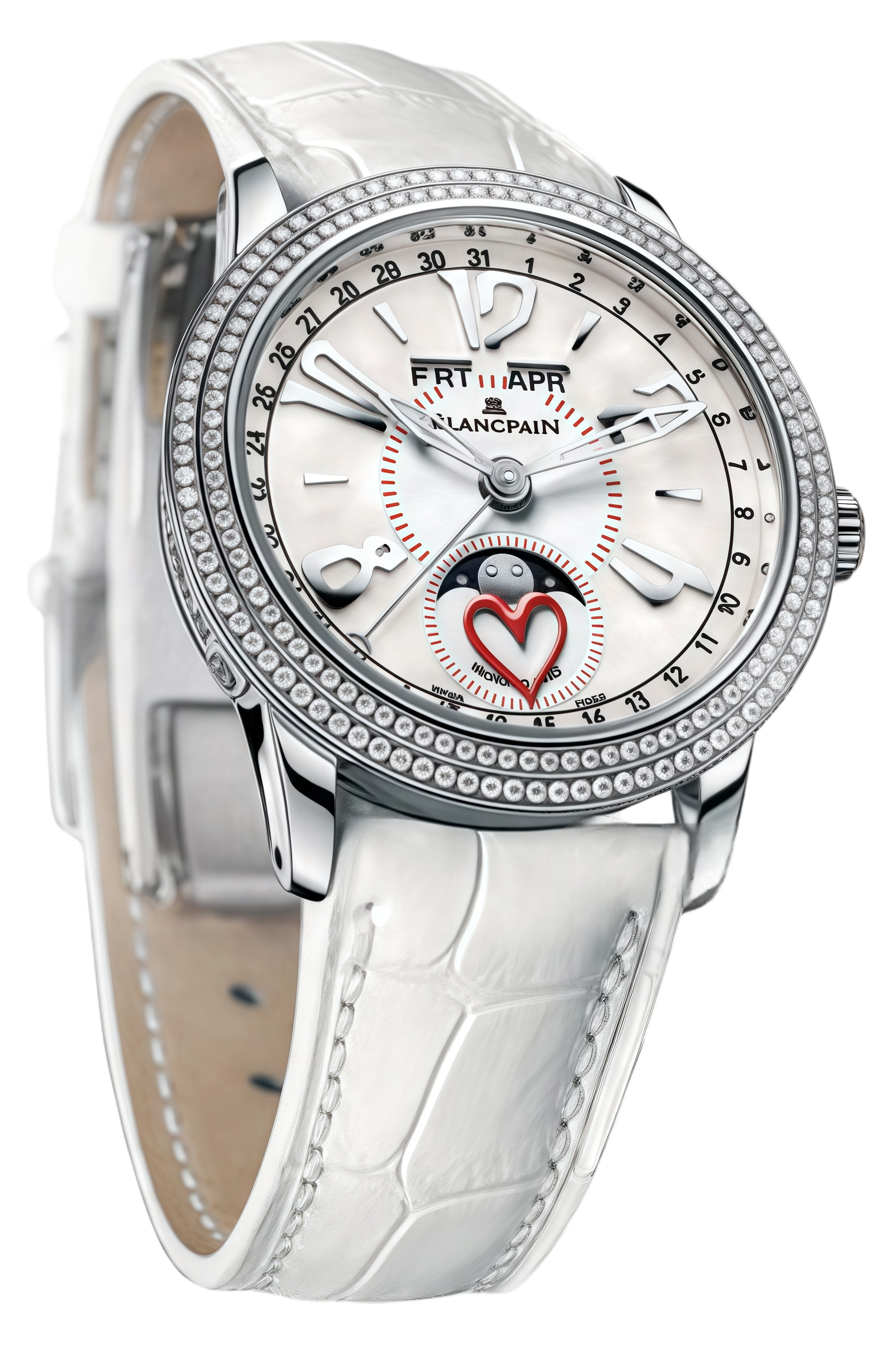Blancpain Valentine’s Day Ref. 3363-4544-55B Super Clone Watch – White Gold Diamond Heart Dial Ladies Fake Replica