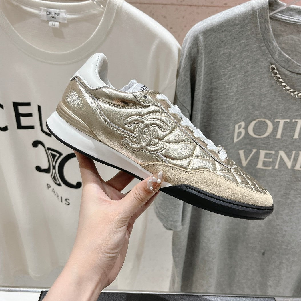 Double C New Quilted Panda Shoes Gold Sheepskin、mysite、Cacoeks