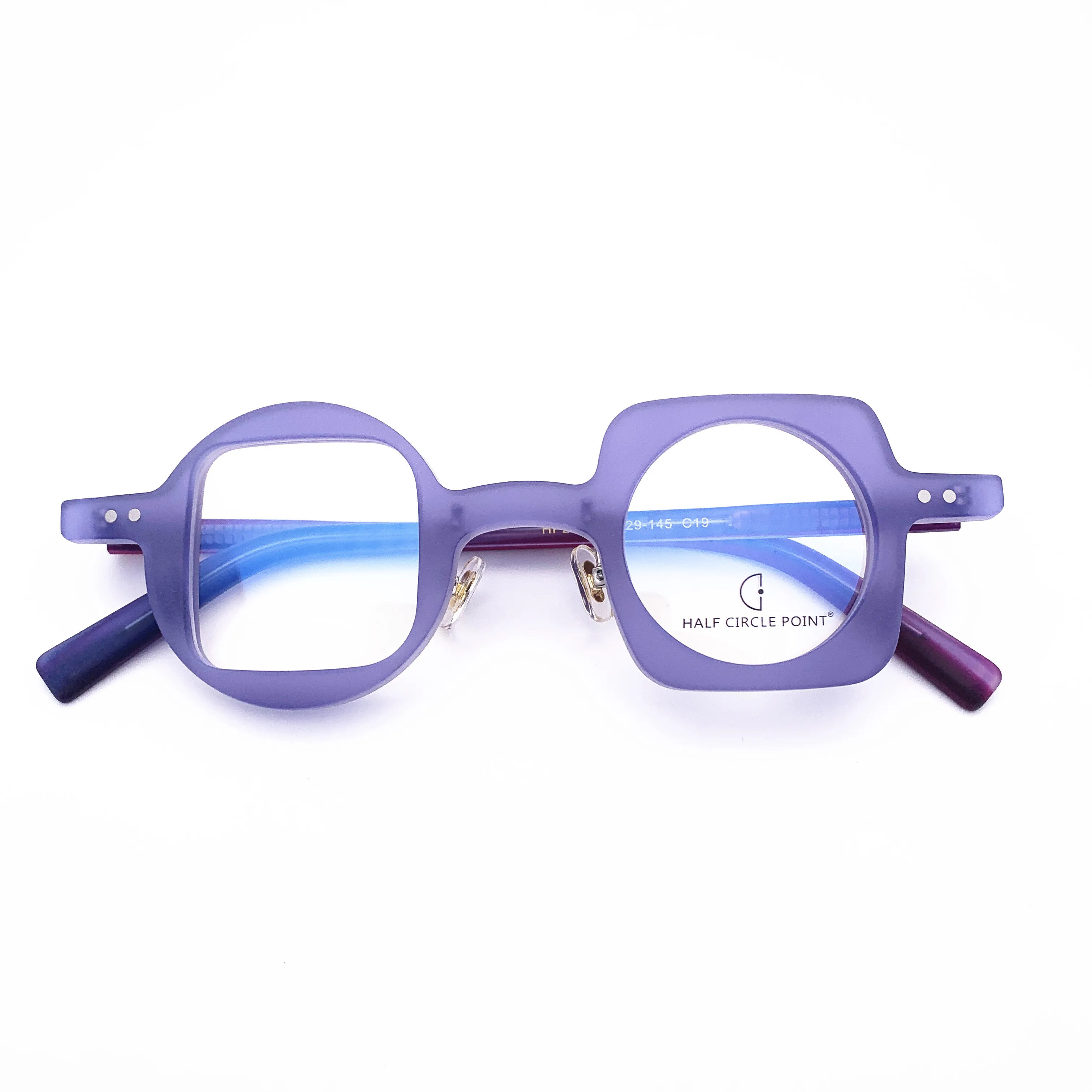 Belight Optical  Fancy Vintage Retro Matt Acetate Colorful Round with Square Design Spectacle Frame Precription Lens 259
