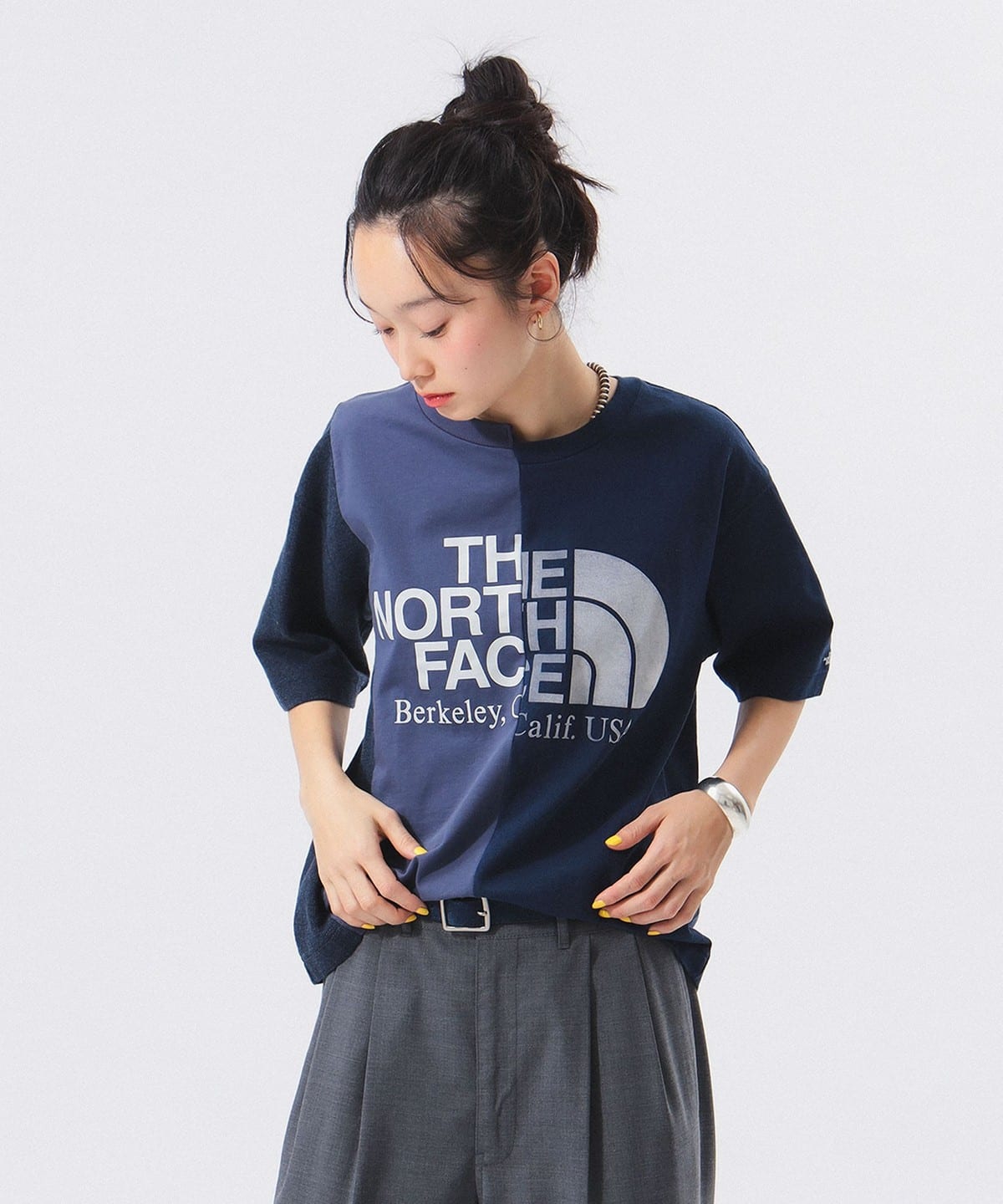 BEAMS x THE NORTH FACE PURPLE LABEL Asymmetric Logo T-shirt 25SS