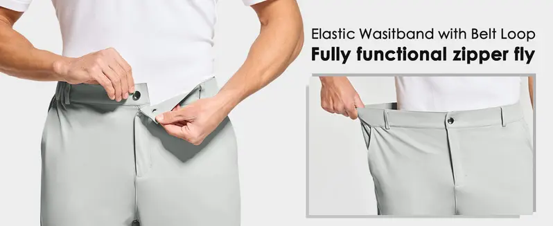 Product Introduction of Willit Men's Golf Joggers Pants Stretch Slim Fit Work Dress Pants Quick Dry Athletic Pants with Pockets Ankle banded pants 9