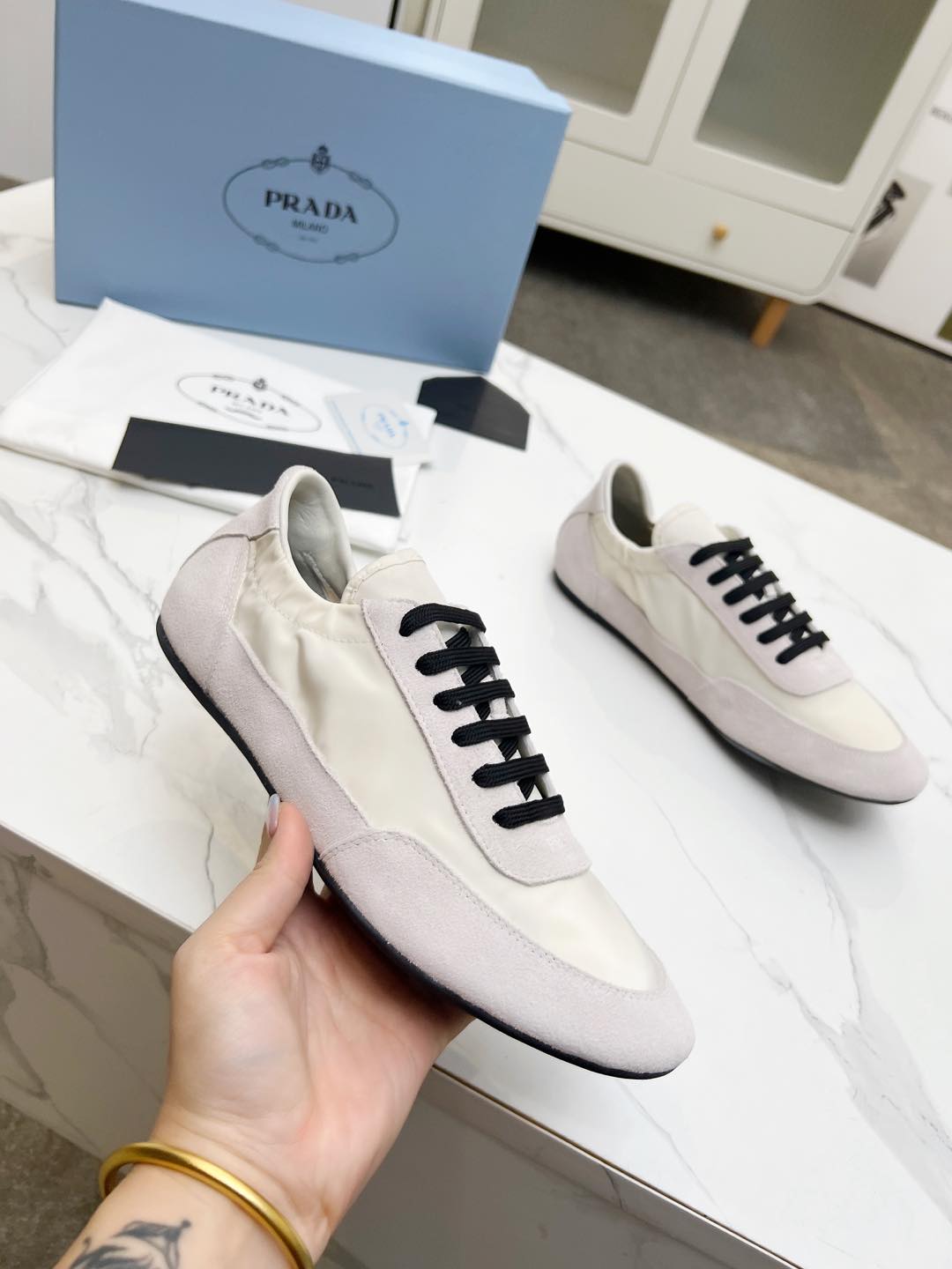 COLLAPSE SNEAKERS IN BEIGE SUEDE AND NYLON、mysite、Cacoeks