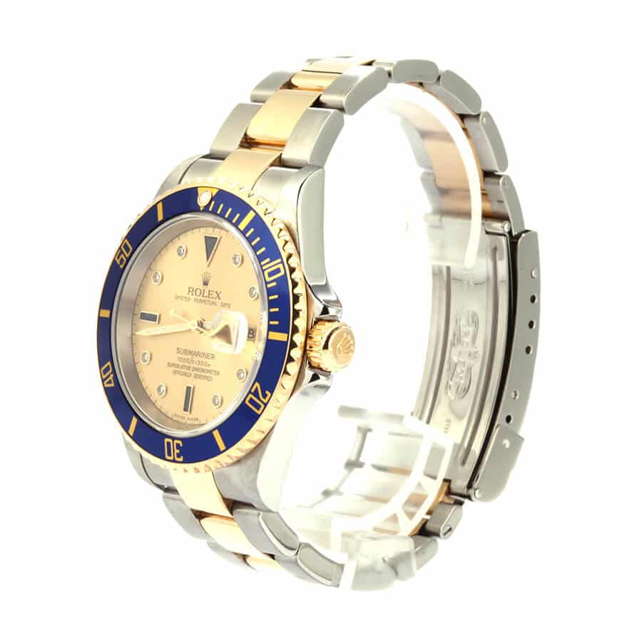 Rolex Submariner Serti Two Tone Stainless Steel Gold Diamond 16613 Replica-fasswatch