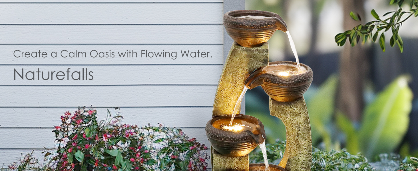 outdoor fountains and waterfalls