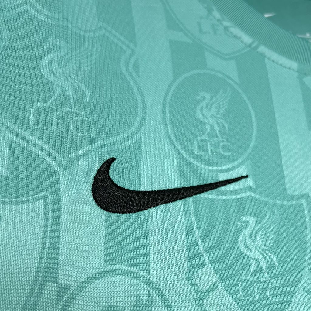 JerseysGala.com | Liver.pool 24-25 Cyan-blue Pre-match Training Jersey - Fans Version -Customize Name, Number and Patch | Worldwide Shipping