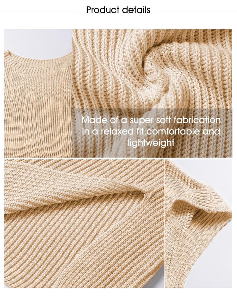 Product Introduction of SHEWIN 2025 Women’s Going Tops Trend – Oversize Drop-Shoulder Loose-Fit Crewneck Short-Sleeve Knit Sweater Pullover, Casual Soft Cotton-Blend Summer Womenswear Knitwear for Daily Wear, Trendy Multi-Color Tops Knitting sweater Bridal 7
