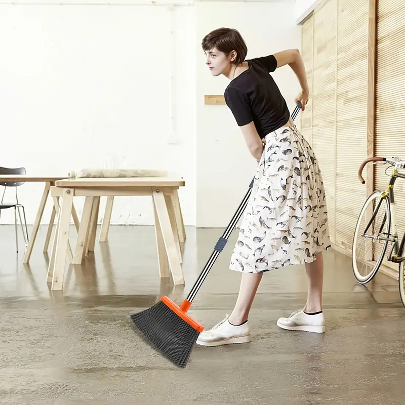local upgrade broom and dustpan set self cleaning with dustpan teeth indoor outdoor sweeping ideal for use stand up broom and dustpan details 3