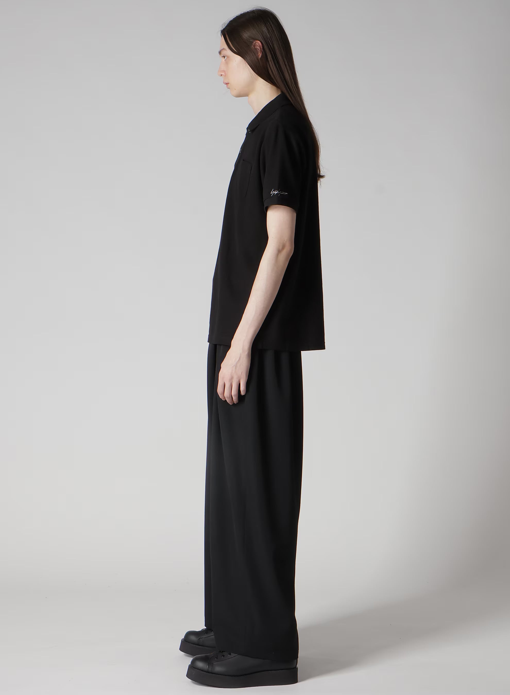 Yohji Yamamoto POUR HOMME 2PIECES PACK SIGNATURE EMBROIDERY BIG POLO SHIRTS  HP-T44-990-1-04 