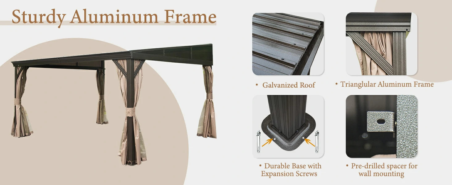 Domi Outdoor Living wall-mounted hardtop gazebo