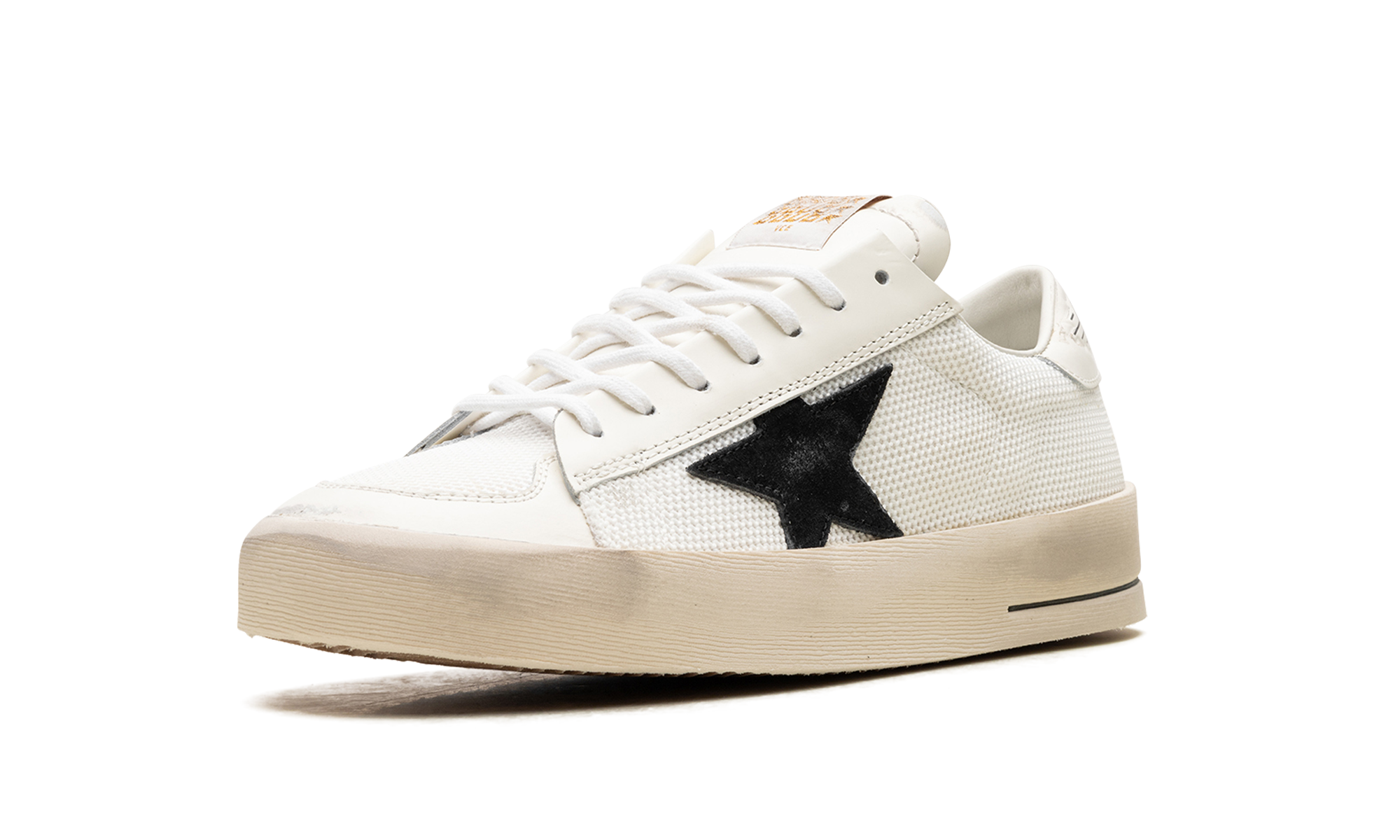 STARDAN NET UPPER SHINY LEATHER TOE AND HEEL SUEDE STAR "WHITE BLACK"、mysite、Cacoeks