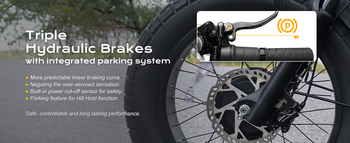 Meetone Tour electric tricycle triple hydraulic brakes