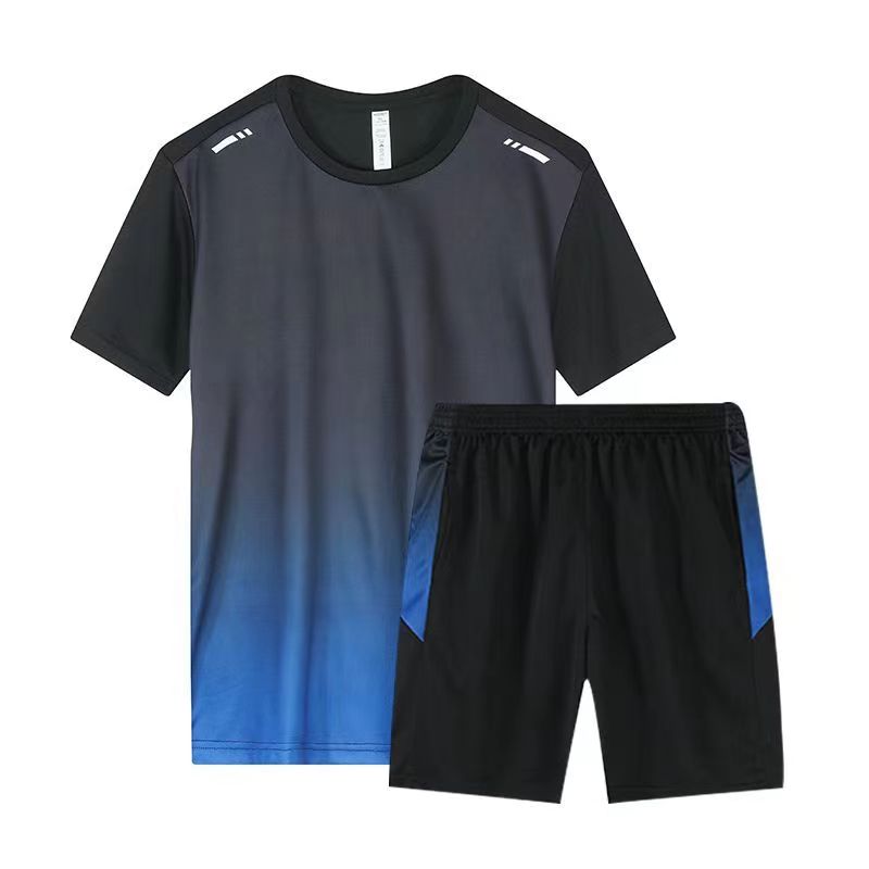2023 Men's Quick Dry Sportswear Tracksuit Gym Breathable Football Clothing Fitness Running Set Athletic Wear T Shirts and Pants