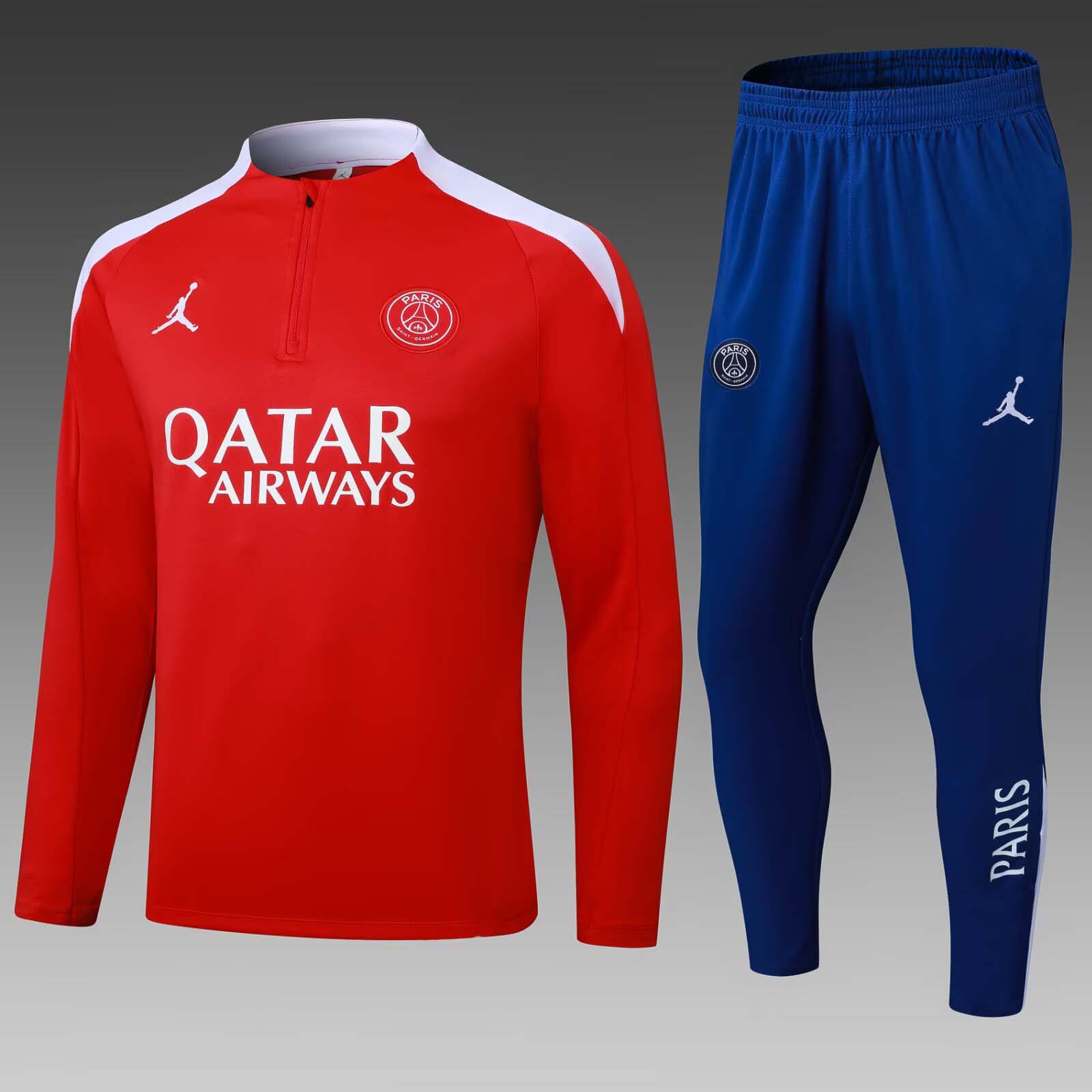2025/2026 Psg Paris Saint-Germain Half-Pull Training Suit Red Football Shirt 1:1 Thai Quality Set:football jersey mysite: unitedjerseyfootball 邓江浪:football