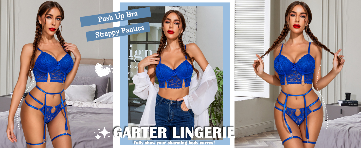 garter lingerie set for women
