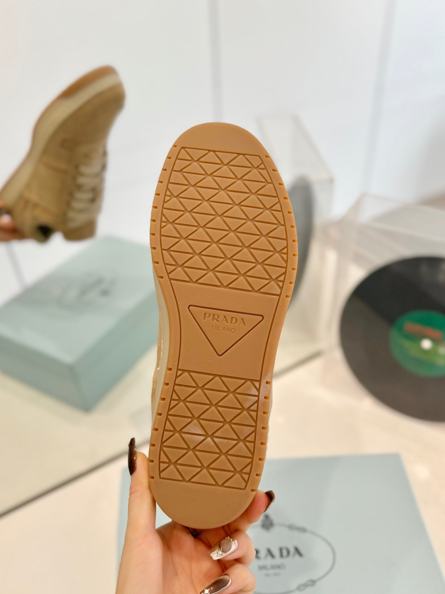 PRA DOWNTOWN PERFORATED SNEAKERS CAMEL SUEDE、mysite、Cacoeks