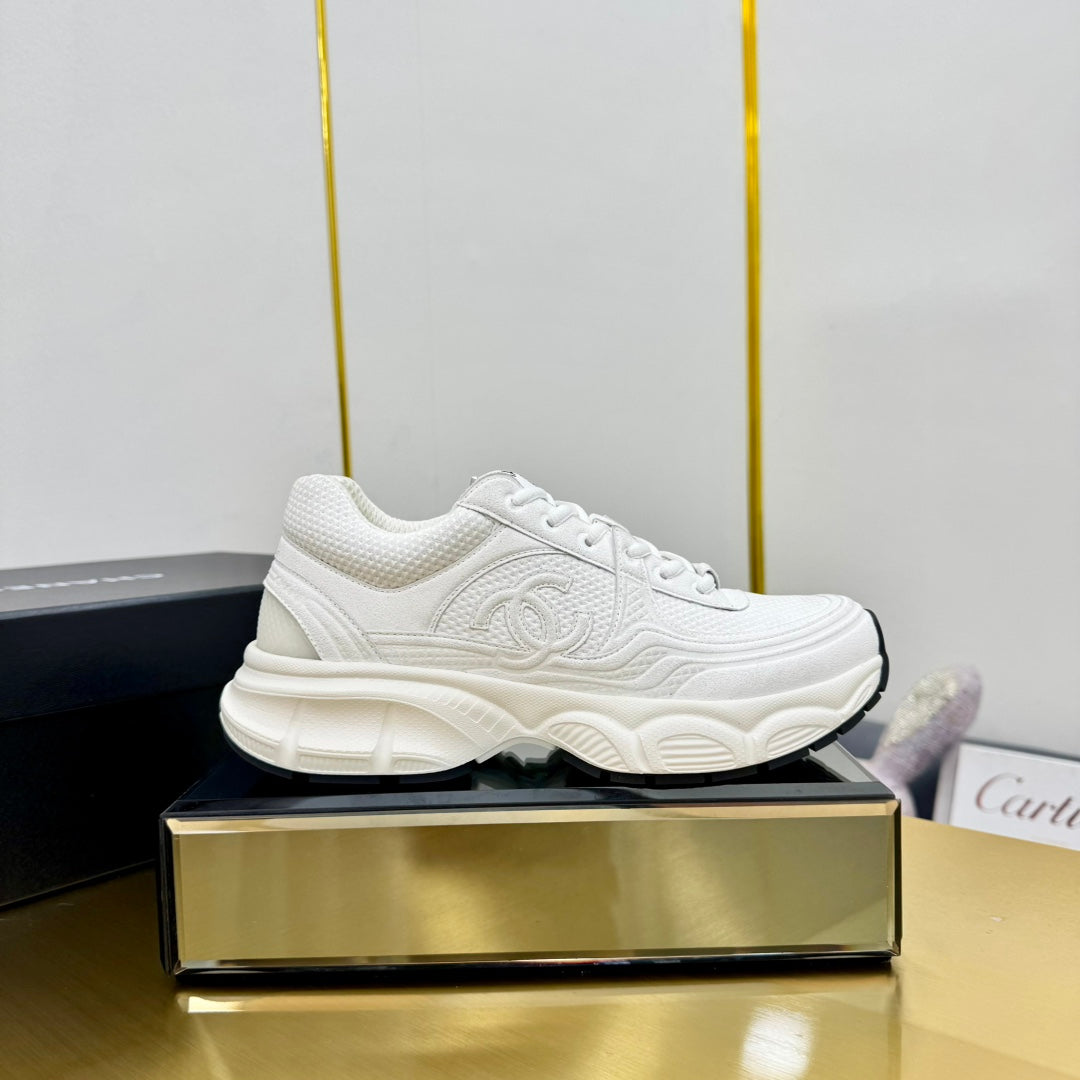 DAD SNEAKER IN WHITE SUEDE AND BREATHABLE MESH、mysite、Cacoeks