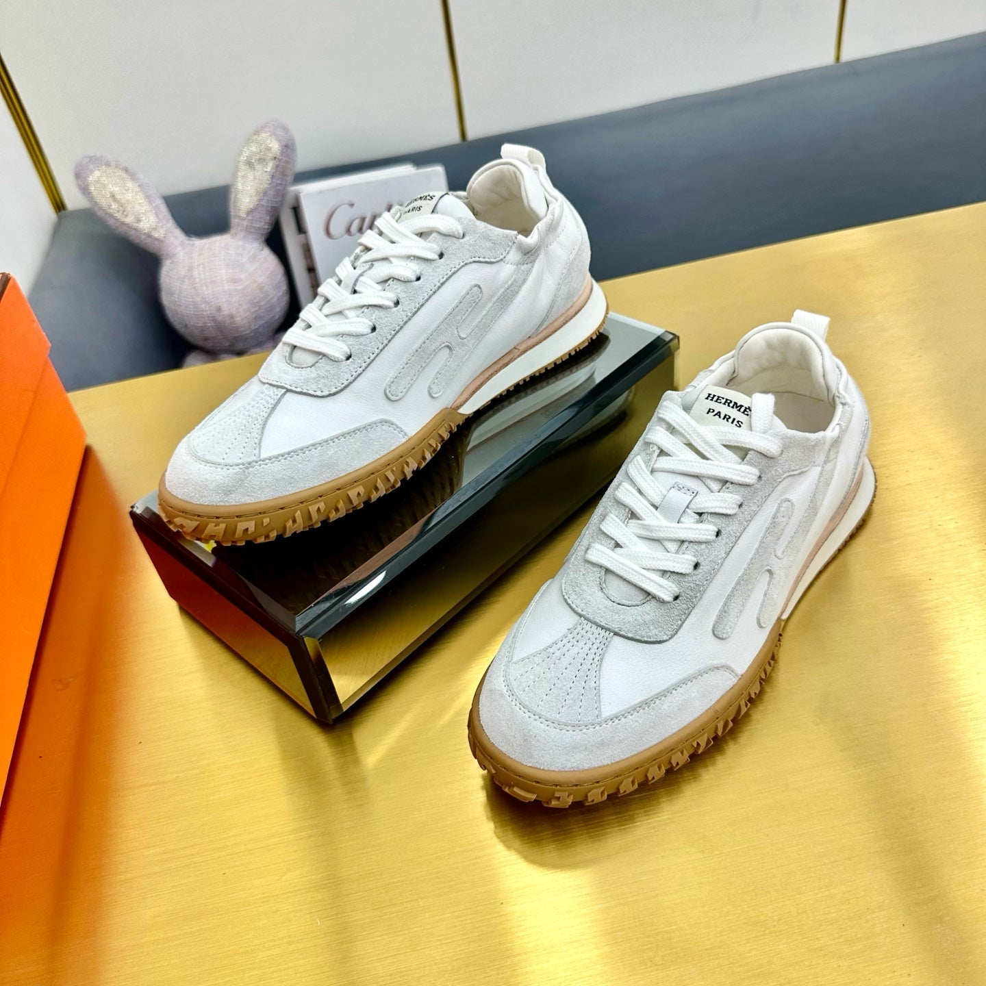 JET SNEAKER IN PALE GRAY SUEDE MIX WHITE CALFSKIN、mysite、Cacoeks