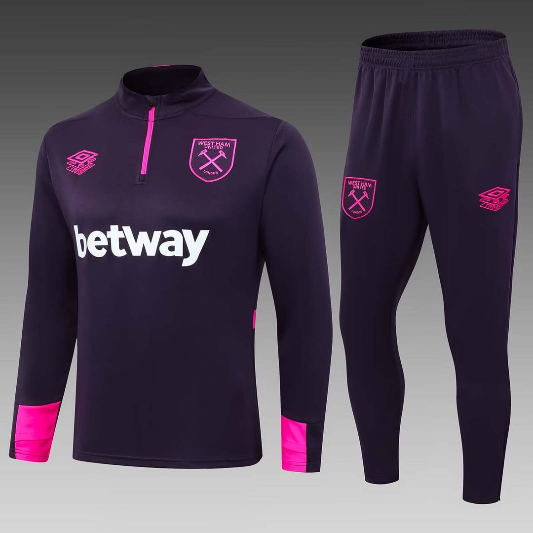 24/25 West Ham United Half-Pull Training Suit Purple Football Shirt Set-mysite Custom Football Kit- Nextkits