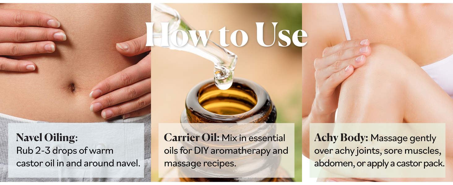 Sky Organics Castor Oil for navel oiling, carrier oil, and achy body