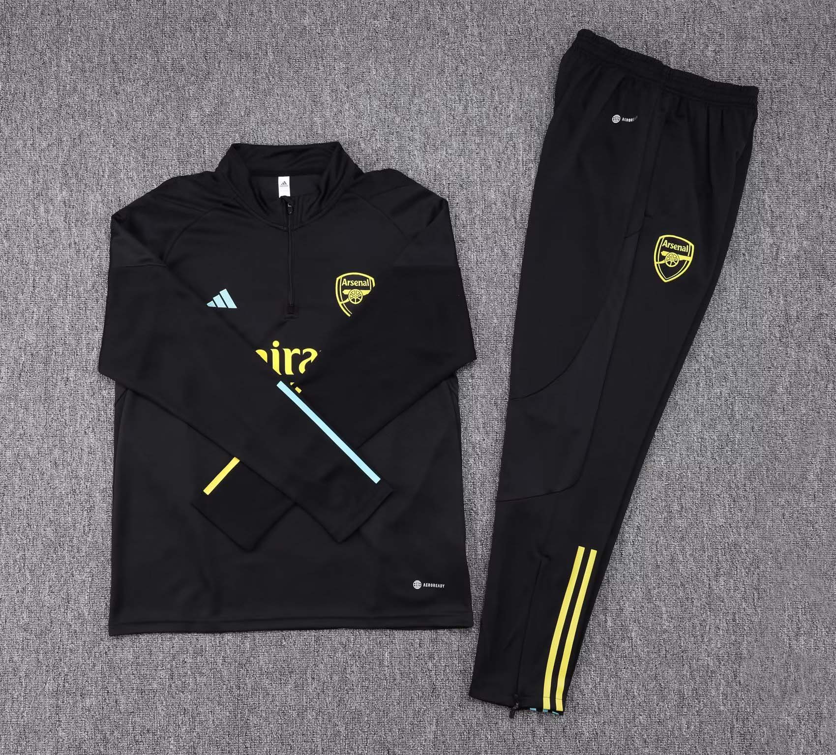 2023/2024 Arsenal Half-Pull Training Suit black Football Shirt 1:1 Thai Quality Set:football jersey mysite: unitedjerseyfootball 邓江浪:football