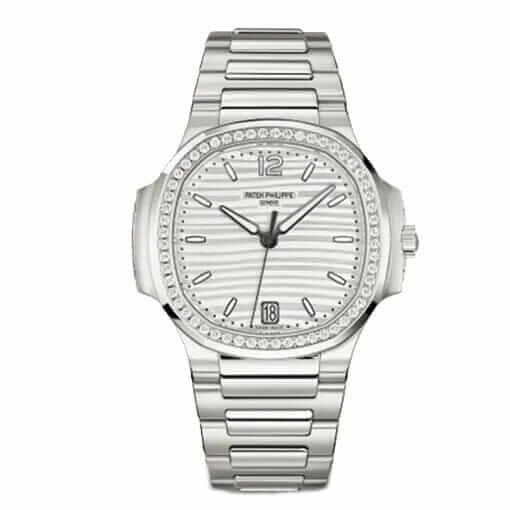 patek-philippe-white-dial-diamond-steel-replica-watch