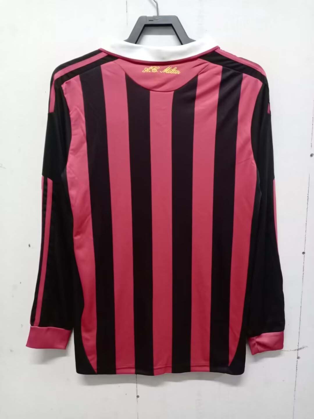 2009/2010 Retro Long Sleeve AC Milan Home Football Shirt 1:1 Thai Quality:football jersey mysite: unitedjerseyfootball 邓江浪:football