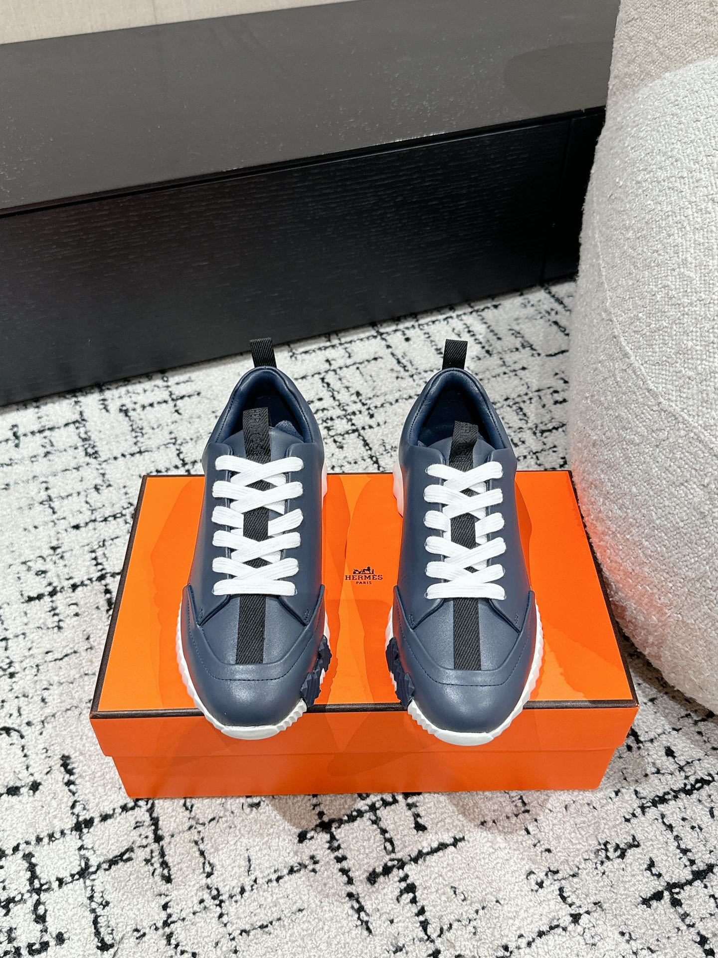 BOUNCING SNEAKER IN SPACE BLUE CALFSKIN、mysite、Cacoeks