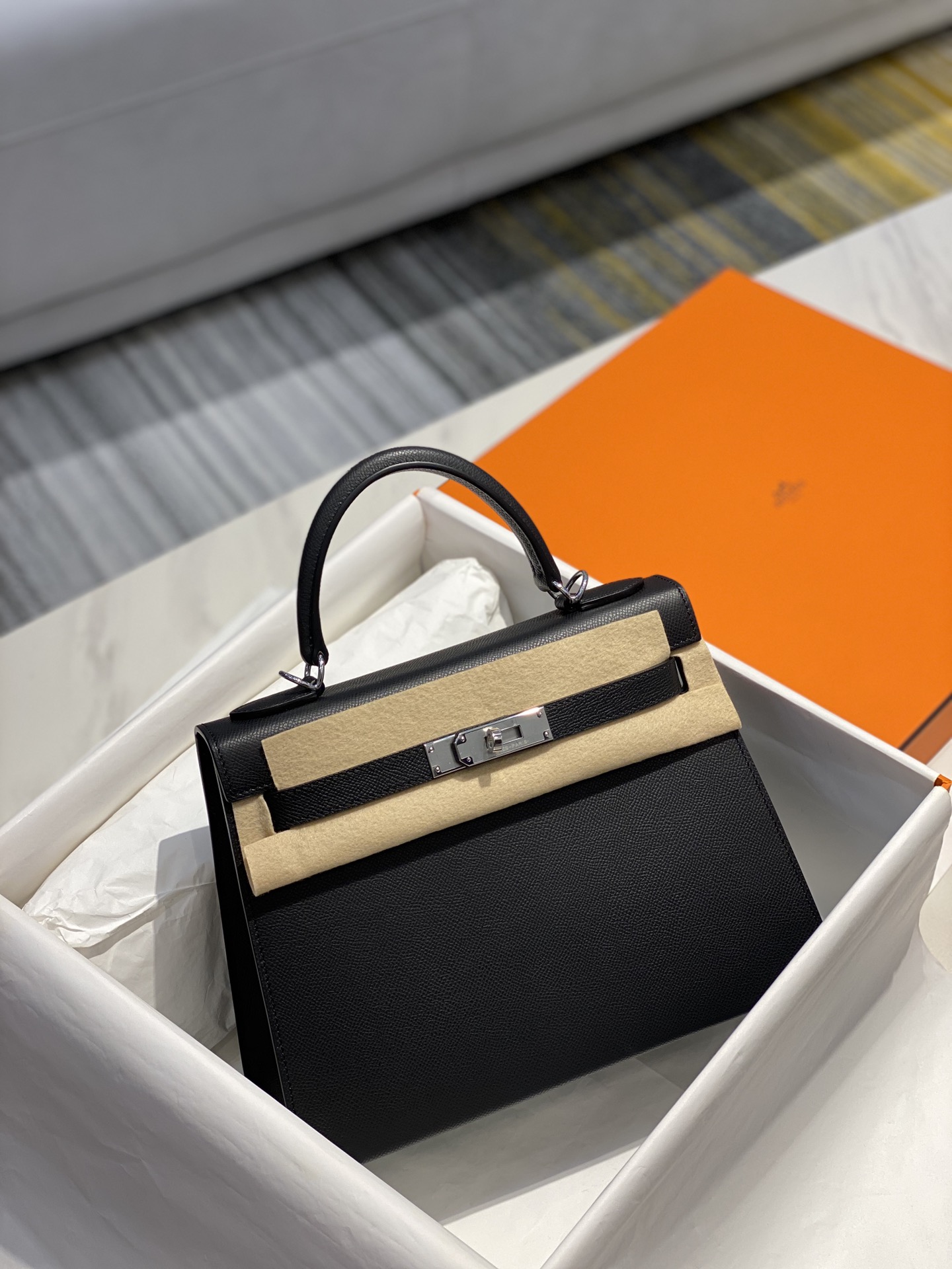 Original Copy Hermes Kelly 28cm Epsom Leather Handbags More Colors-2
