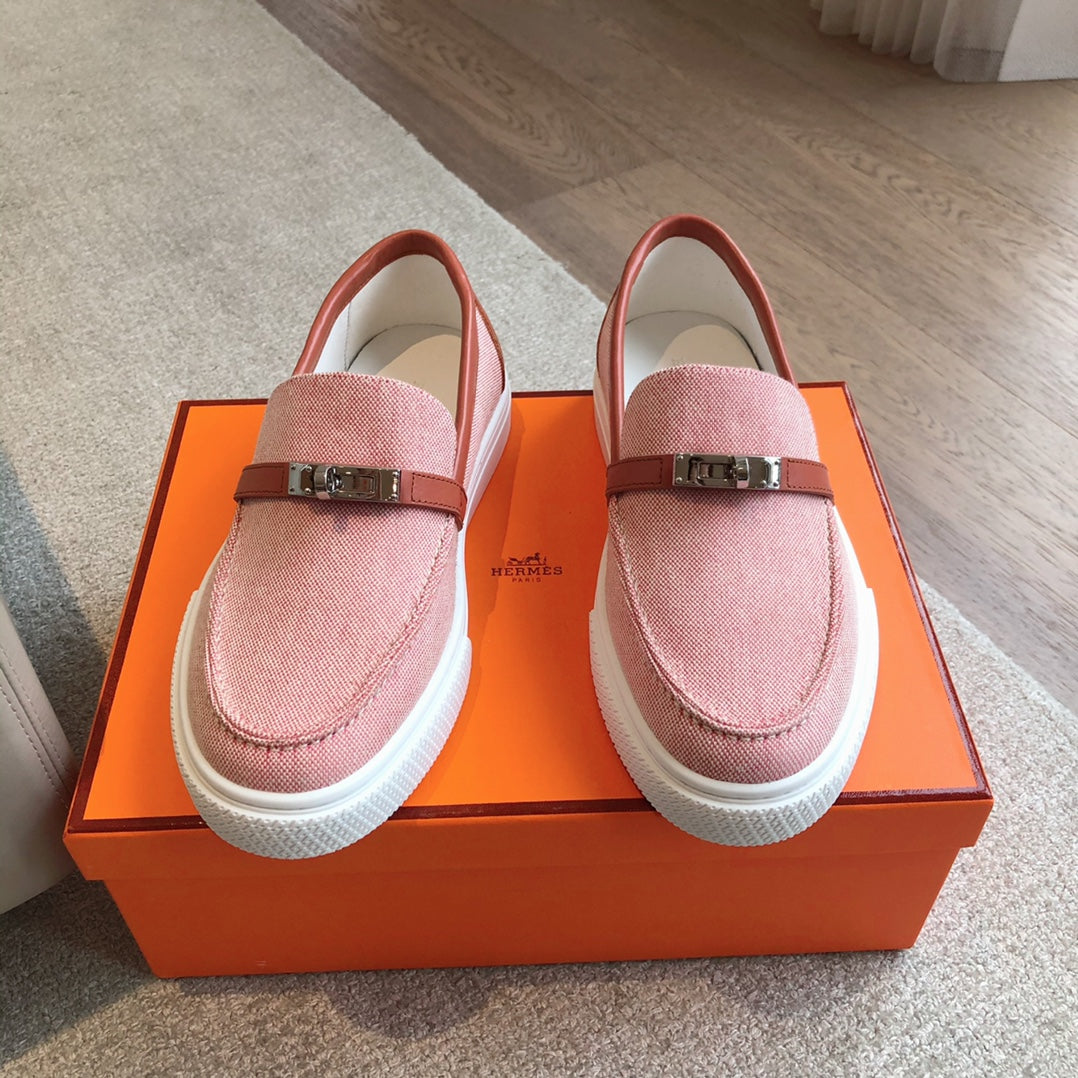 GAME SLIP-ON SNEAKER LIGHT PINK FABRIC AND CALFSKIN、mysite、Cacoeks