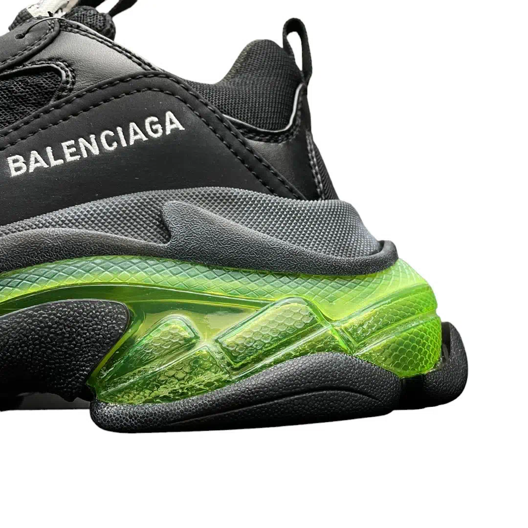 Balenciaga Triple S Sneaker in Black Yellow Fluo、mysite、Cacoeks