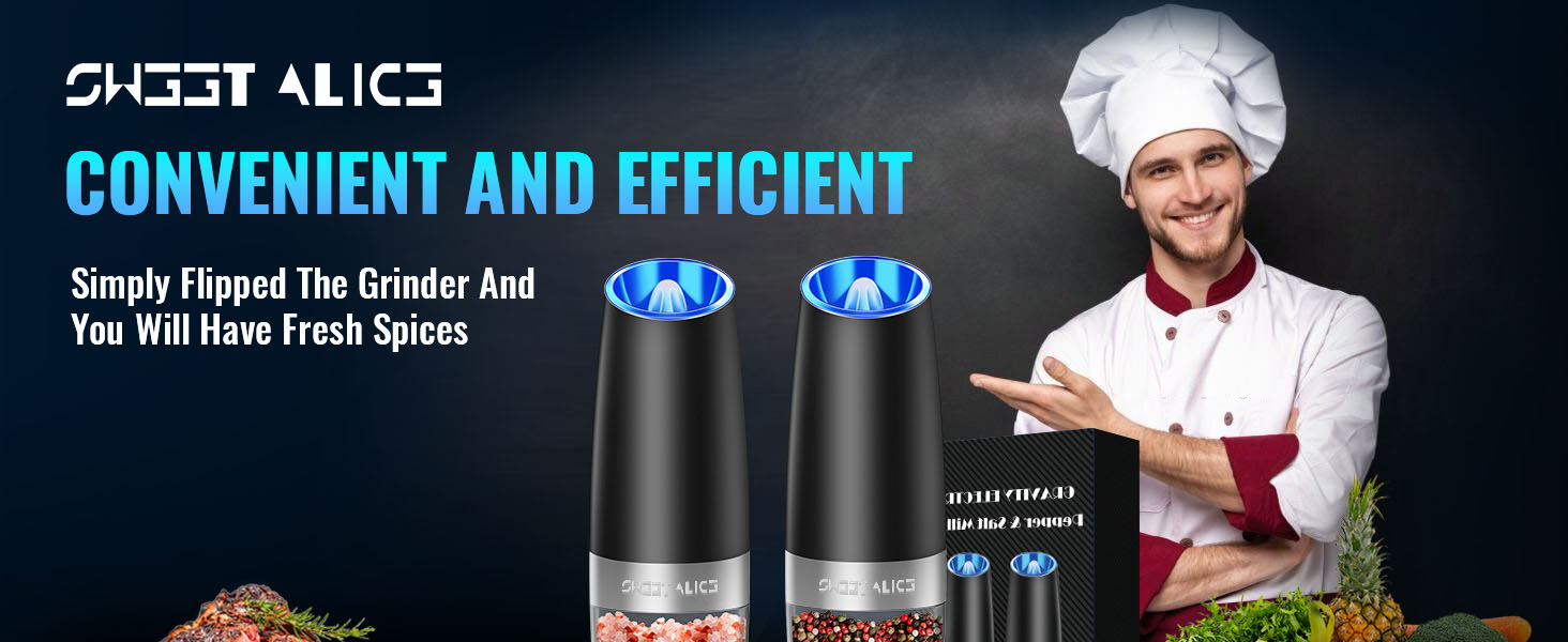 Gravity Electric Pepper and Salt Grinder Set