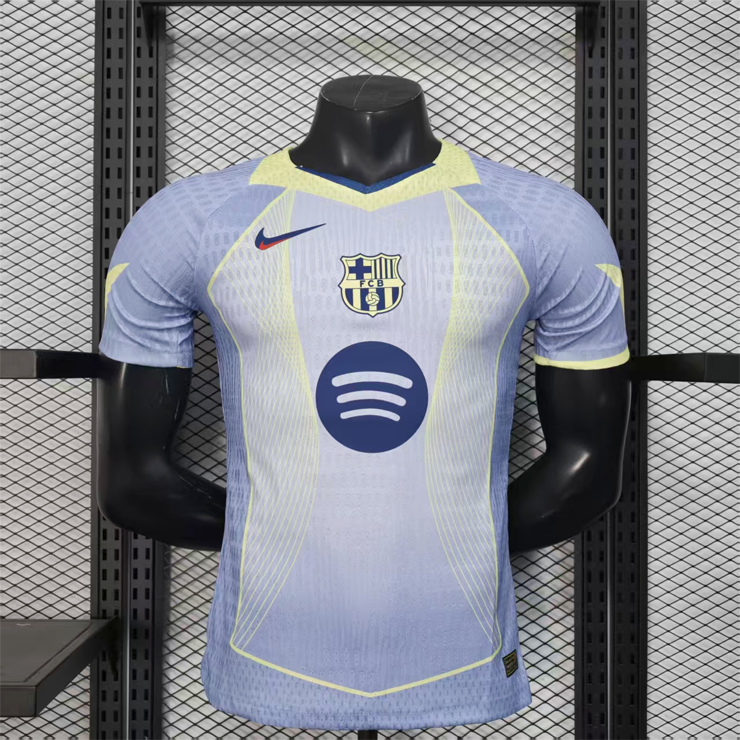 UltraTrikot-Barcelona 25-26 T90 Blue and White Gradient and Yellow Lines Special Jersey - Player Version