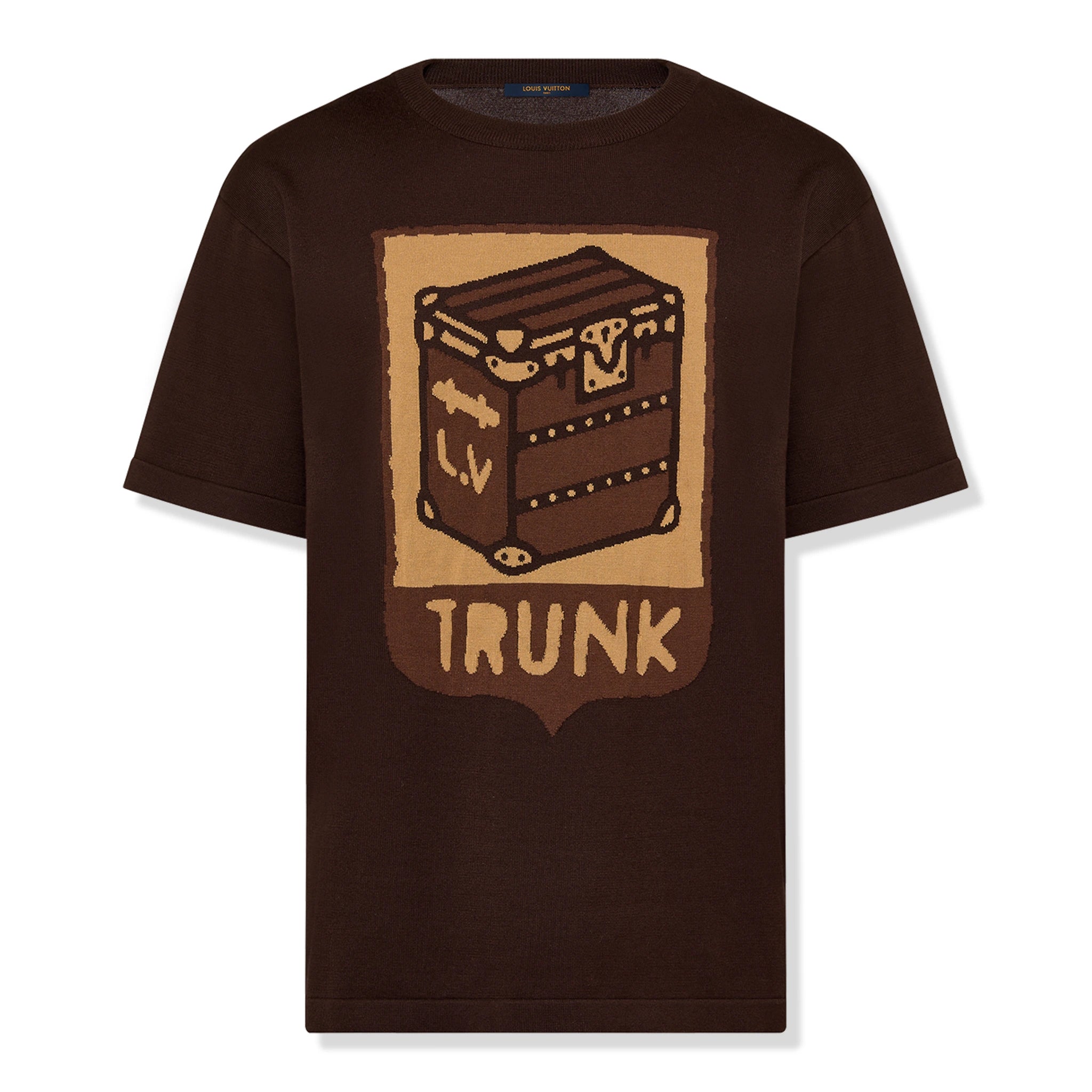 Louis Vuitton Cotton Trunk Print Sienna Brown T Shirt、mysite、Cacoeks