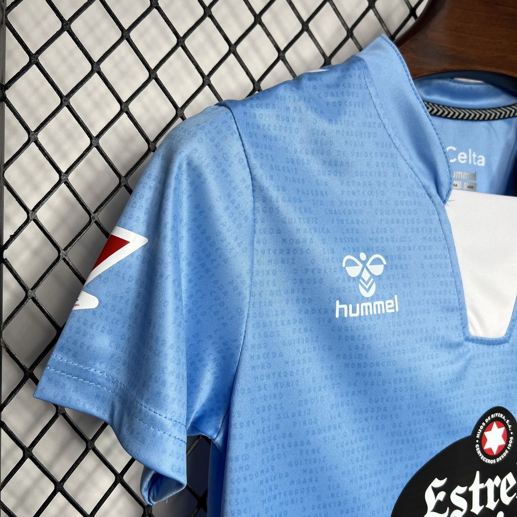 Higojerseys-Celta Vigo 24-25 Home Stadium Kids Kit