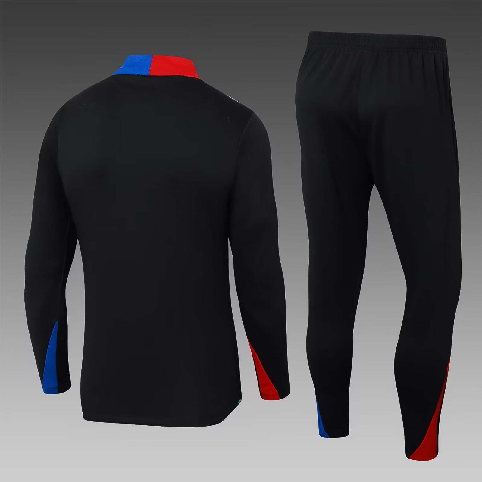 2024/2025 Barcelona Half-Pull Training Suit Black Jersey Set:football jersey mysite: unitedjerseyfootball 邓江浪:football