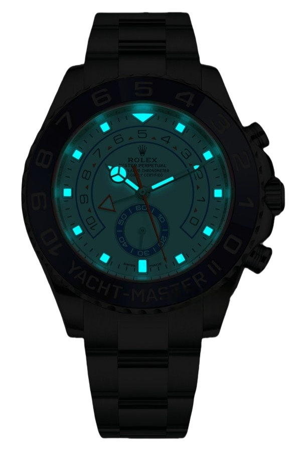 Rolex Yacht-Master II White Dial Blue Bezel Super Clone Swiss Replica Watch Ref M116680-0002 44mm Stainless Steel