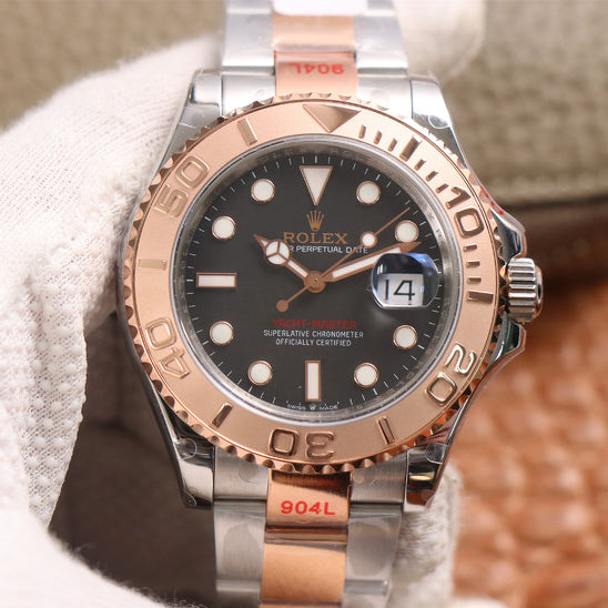 brand Yacht-Master 40mm Stainless Steel & Rose Gold Black 126621-0002 luxury watch for sale – NeveReL